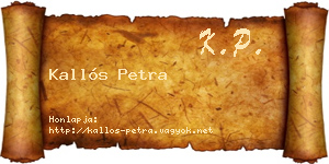 Kallós Petra névjegykártya